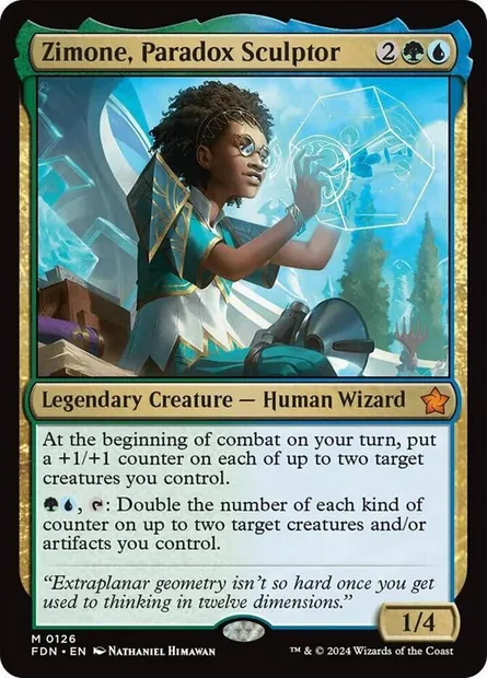 Zimone, sculptrice de paradoxes, carte Magic PFDN 126p — extension Foundations Promos