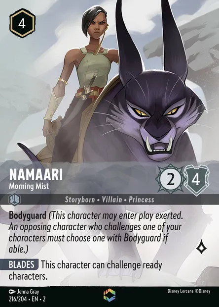 Namaari - Morning Mist, Disney Lorcana card CH2-216 — Rise of the Floodborn set