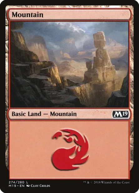 Mountain, Magic card M19 274 — Core Set 2019 set