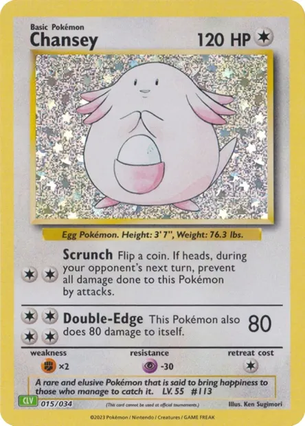 Chansey, Pokémon card CLV 015 — Pokémon TCG Classic: Venusaur & Lugia ex Deck set