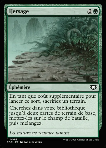 Hersage, carte Magic EOC 98 — extension Edge of Eternities Commander
