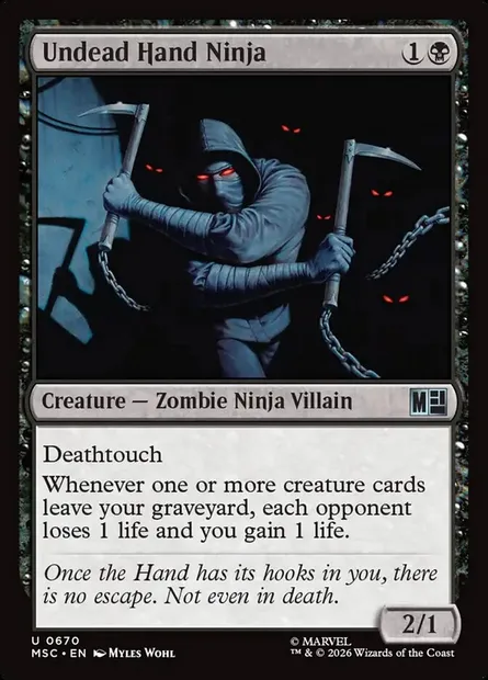 Undead Hand Ninja, Magic card MSC 670 — Marvel Super Heroes Commander set