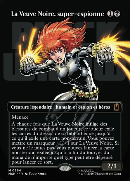 La Veuve Noire, super-espionne, carte Magic MSH 364 — extension Marvel Super Heroes