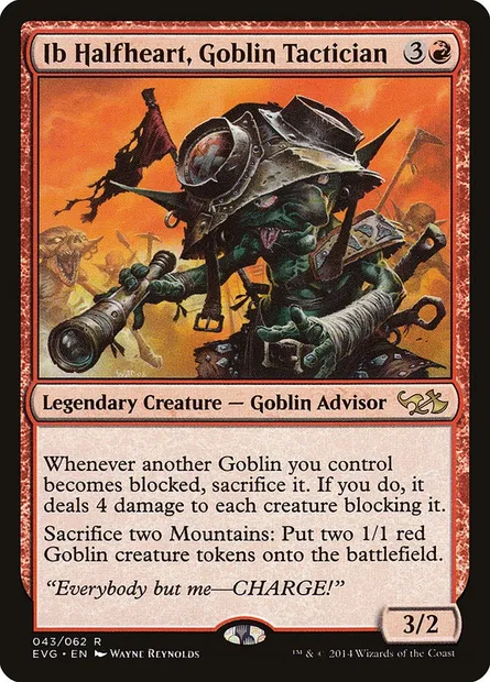 Ib Halfheart, Goblin Tactician, Magic card EVG 43 — Duel Decks Anthology: Elves vs. Goblins set