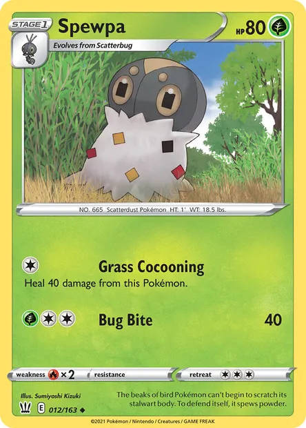 Spewpa, Pokémon card BST 12 — Battle Styles set