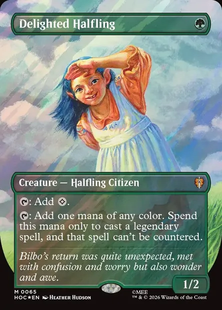 Delighted Halfling, Magic card HOC 65 — The Hobbit Eternal set