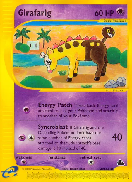 Girafarig, carte Pokémon SK 58 — extension Skyridge