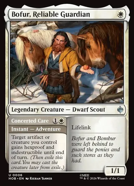 Bofur, Reliable Guardian // Concerted Care, Magic card HOB 6 — The Hobbit set