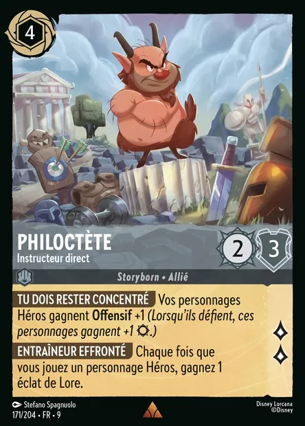 Philoctète - Instructeur direct, carte Disney Lorcana CH9-171 — extension Fabuleux