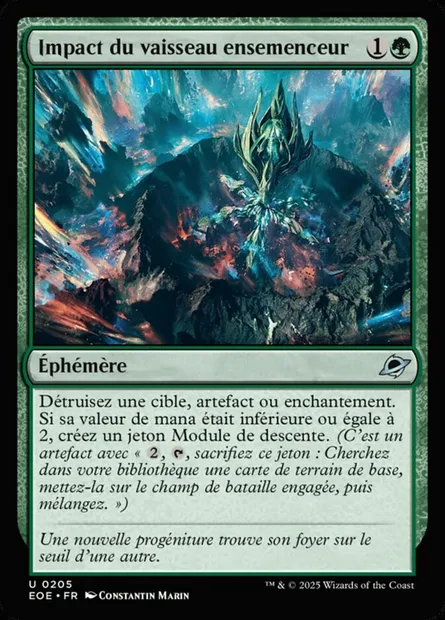 Impact du vaisseau ensemenceur, carte Magic EOE 205 — extension Edge of Eternities