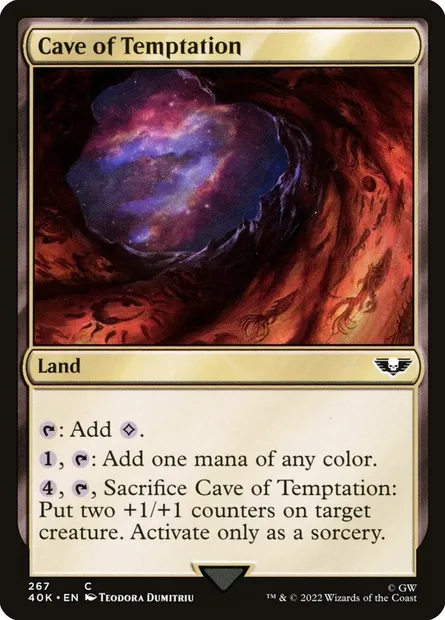 Caverne de la tentation, carte Magic 40K 267 — extension Warhammer 40,000 Commander