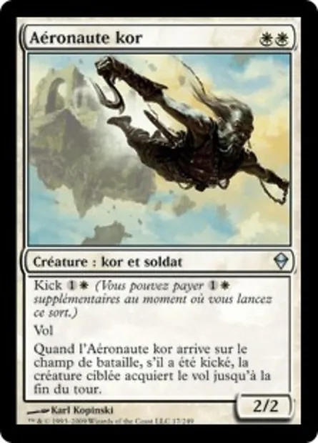 Aéronaute kor, carte Magic ZEN 17 — extension Zendikar