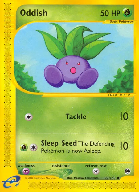 Oddish, Pokémon card EX 122 — Expedition Base Set set