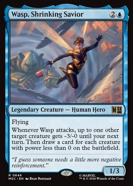 Wasp, Shrinking Savior, Magic card MSC 646 — Marvel Super Heroes Commander set