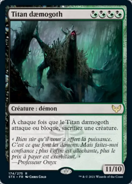 Titan daemogoth, carte Magic STX 174 — extension Strixhaven: l'Académie des Mages