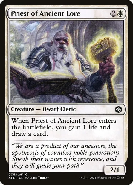 Priest of Ancient Lore, Magic card AFR 35 — Adventures in the Forgotten Realms set
