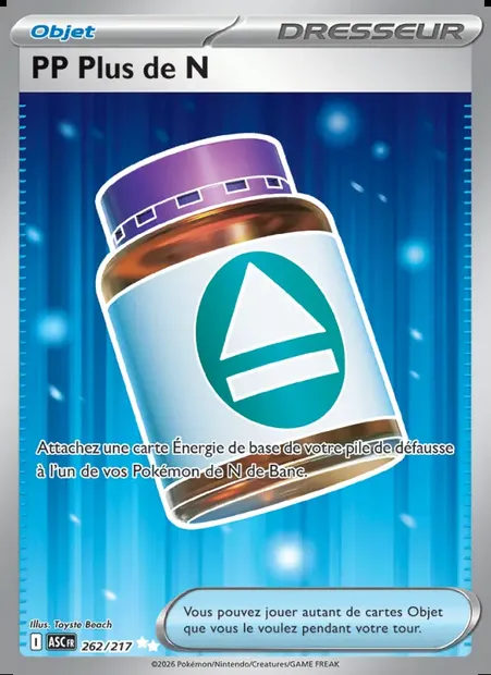 PP Plus de N, carte Pokémon ASC 262 — extension Héros Transcendants