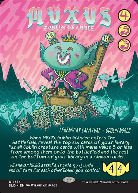 Muxus, hiérarque gobelin, carte Magic SLD 1314 — extension Secret Lair Drop