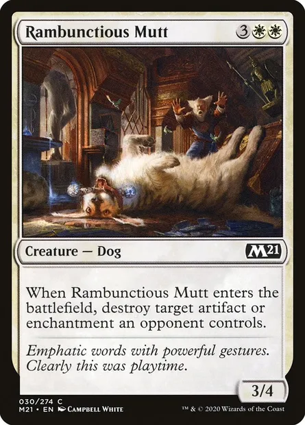 Rambunctious Mutt, Magic card M21 30 — Core Set 2021 set