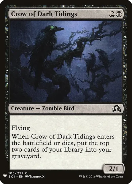 Crow of Dark Tidings, Magic card PLST SOI-105 — The List set