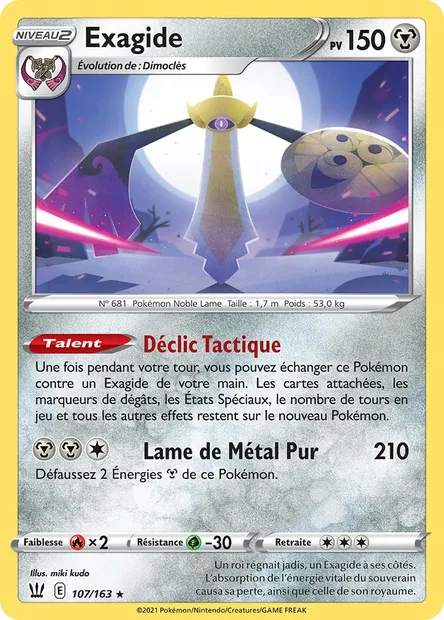 Exagide, carte Pokémon BST 107 — extension Styles de combat