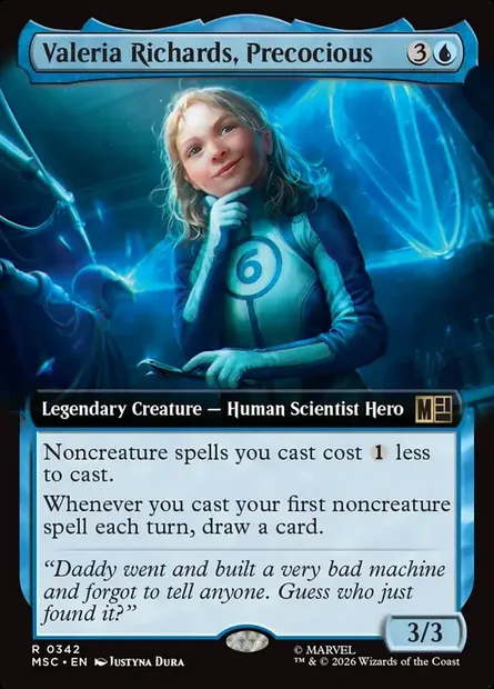 Valeria Richards, Precocious, Magic card MSC 342 — Marvel Super Heroes Commander set