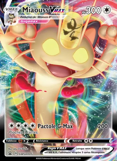 Miaouss VMAX, carte Pokémon SWSH 005 — extension Promo SWSH