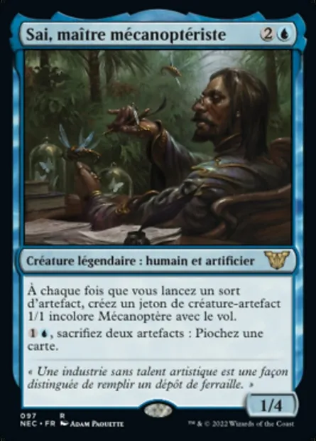 Sai, maître mécanoptériste, carte Magic NEC 97 — extension Neon Dynasty Commander