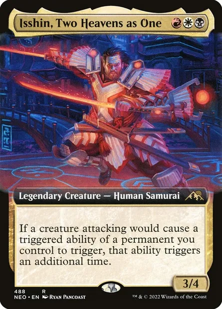 Isshin, Two Heavens as One, Magic card NEO 488 — Kamigawa: Neon Dynasty set