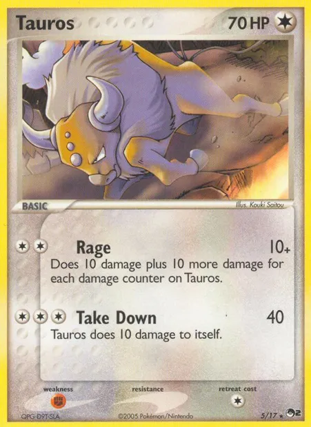 Tauros, Pokémon card P2 5 — POP Series 2 set