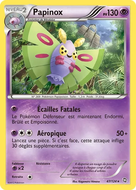 Papinox, carte Pokémon DRX 47 — extension Dragons Éxaltés