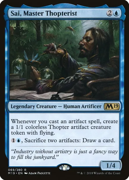 Sai, Master Thopterist, Magic card M19 69 — Core Set 2019 set