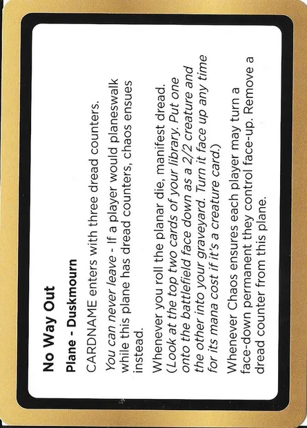 No Way Out (Playtest), carte Magic PUNK PLA031 — extension Black Lotus Unknown Planechase