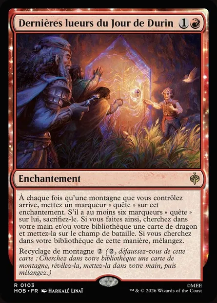 Dernières lueurs du Jour de Durin, carte Magic HOB 103 — extension The Hobbit