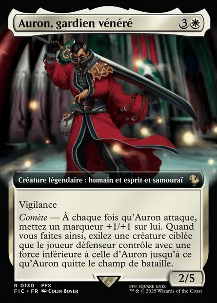 Auron, gardien vénéré, carte Magic FIC 130 — extension Final Fantasy Commander