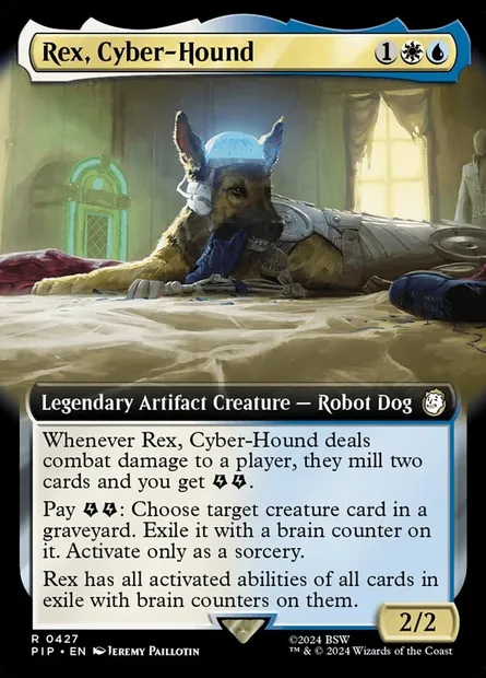 Rex, Cyber-Hound, Magic card PIP 427 — Fallout set
