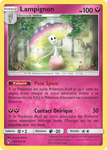 Lampignon, carte Pokémon LOT 148 — extension Tonnerre Perdu
