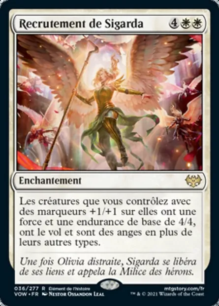Recrutement de Sigarda, carte Magic VOW 36 — extension Innistrad : noce écarlate