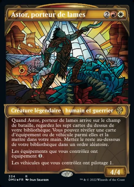 Astor, porteur de lames, carte Magic DMU 334 — extension Dominaria Uni