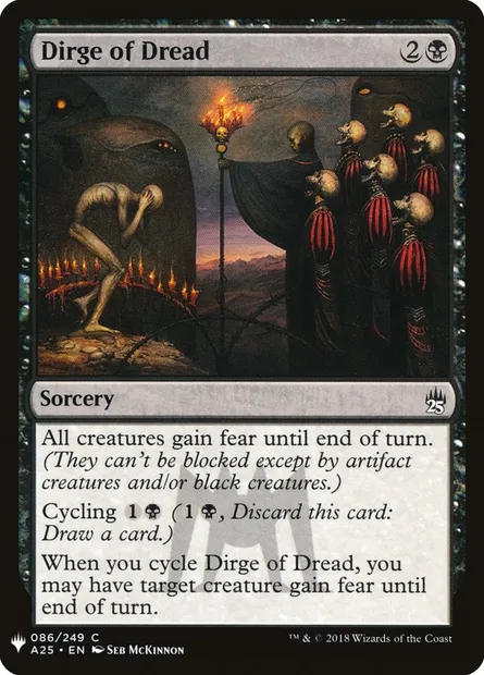 Dirge of Dread, Magic card PLST A25-86 — The List set