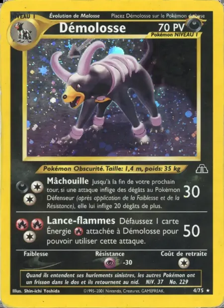 Démolosse, carte Pokémon ND 4 — extension Neo Discovery