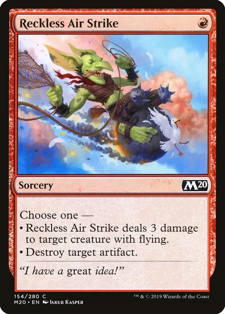 Reckless Air Strike, Magic card M20 154 — Core Set 2020 set