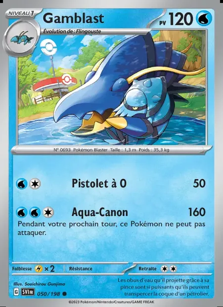 Gamblast, carte Pokémon SVI 050 — extension Écarlate et Violet