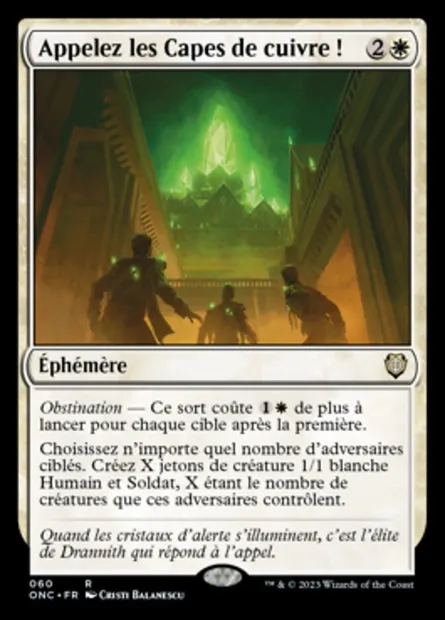 Appelez les Capes de cuivre !, carte Magic ONC 60 — extension Phyrexia: All Will Be One Commander