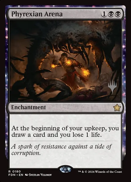 Arène phyrexiane, carte Magic PFDN 180p — extension Foundations Promos