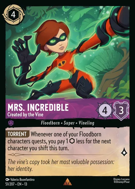 Mrs. Incredible - Created by the Vine, Disney Lorcana card CH13-051 — Attack of the Vine! set