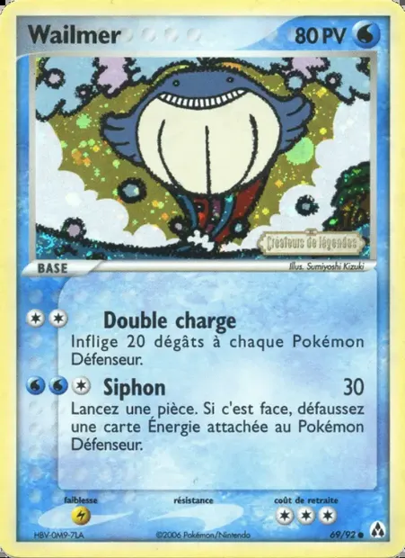 Wailmer, carte Pokémon LM 69 — extension EX Créateurs de légendes