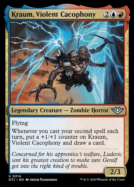 Kraum, Violent Cacophony, Magic card OTJ 214 — Outlaws of Thunder Junction set