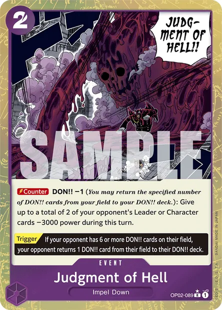 Judgment of Hell, One Piece card OP02-089 — PARAMOUNT WAR set