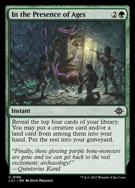 In the Presence of Ages, Magic card LCI 192 — The Lost Caverns of Ixalan set